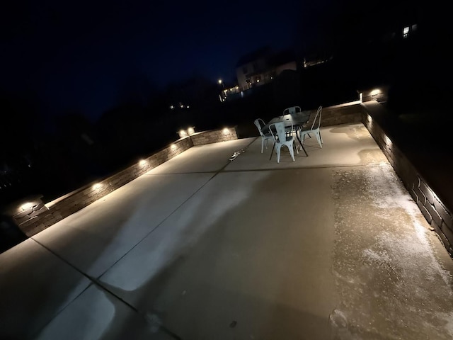 view of patio at twilight