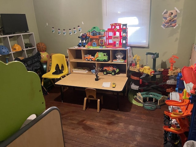 game room featuring hardwood / wood-style flooring