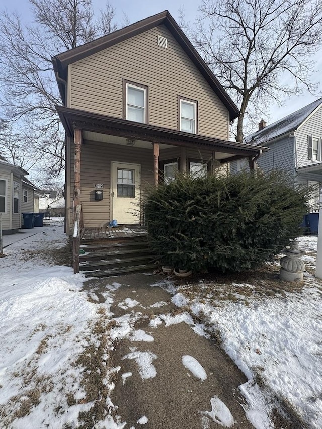 view of front of property with covered porch