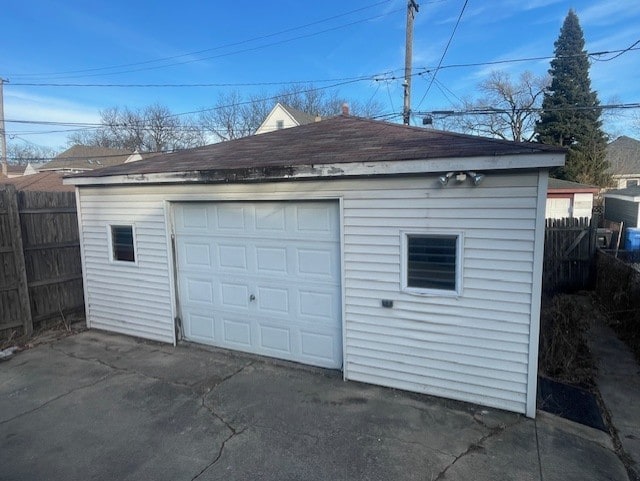 view of garage