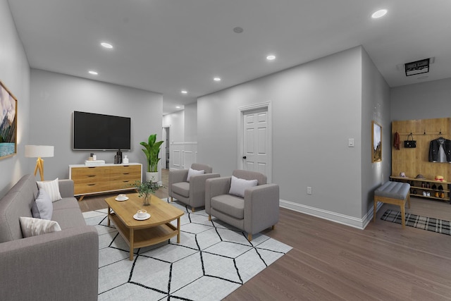 living room featuring wood-type flooring