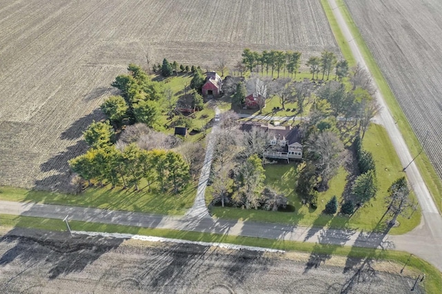 drone / aerial view with a rural view