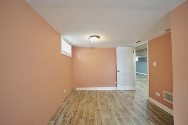 empty room featuring light wood-type flooring