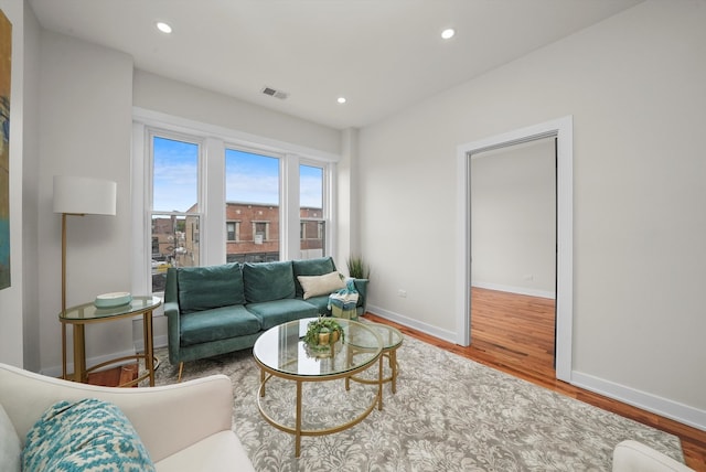 living room featuring hardwood / wood-style floors