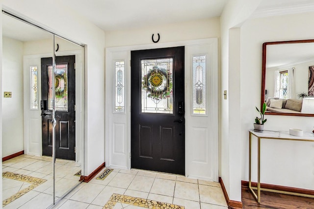 view of tiled entrance foyer