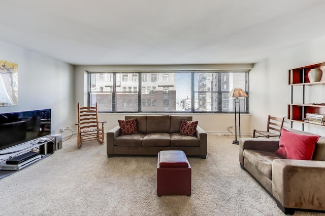 living room with carpet floors