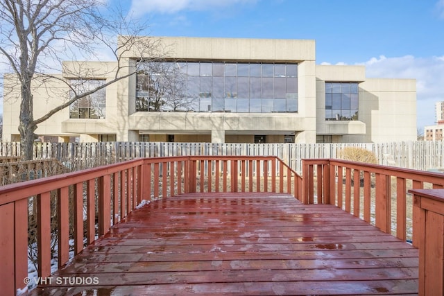 wooden terrace with fence