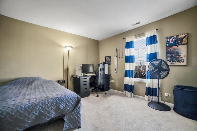 bedroom featuring carpet