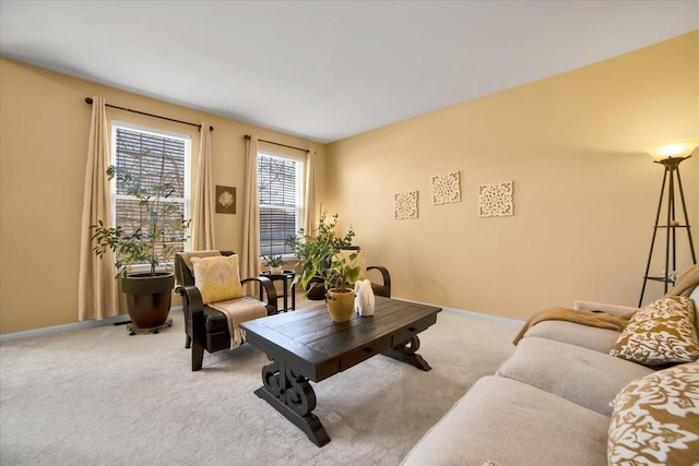 living room featuring carpet flooring