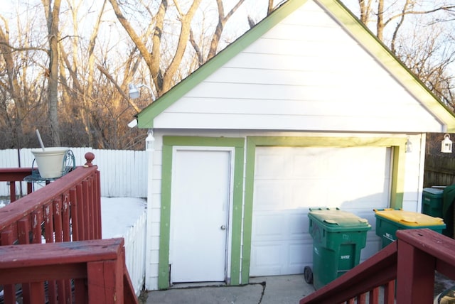 view of garage