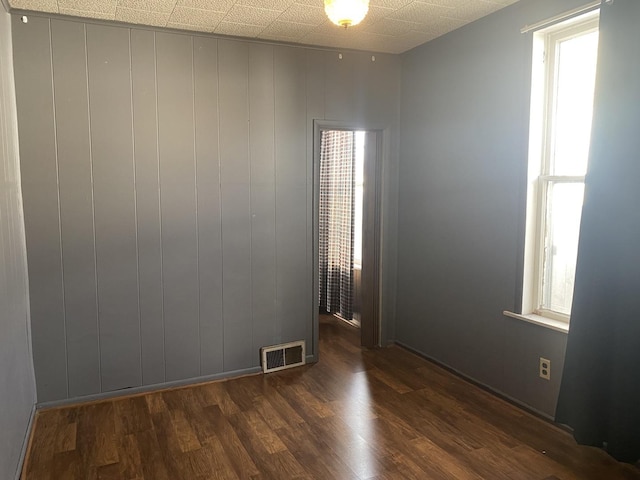 empty room with a wealth of natural light and dark wood-type flooring