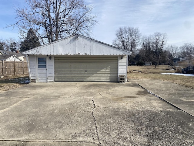 view of garage