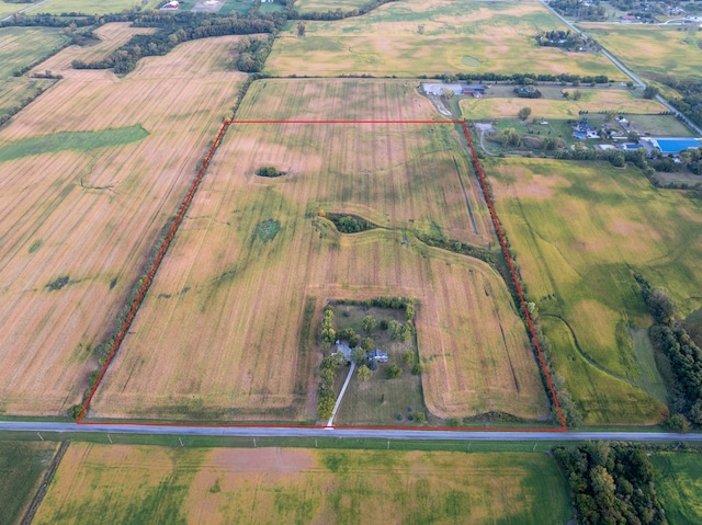 aerial view with a rural view