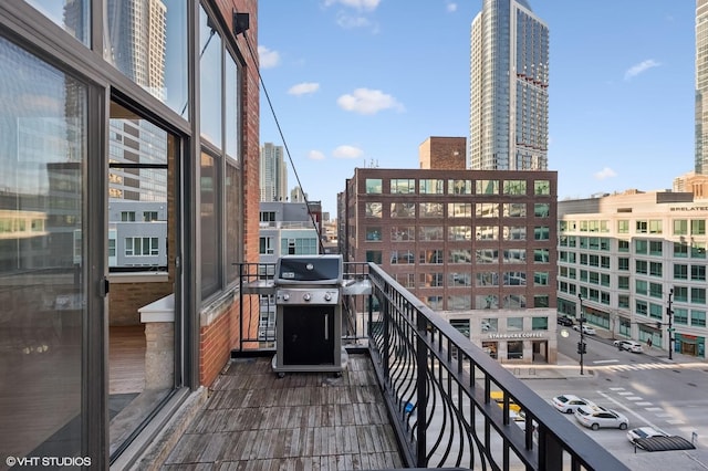 balcony with a grill