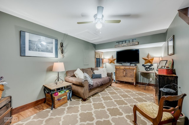 living room featuring hardwood / wood-style floors