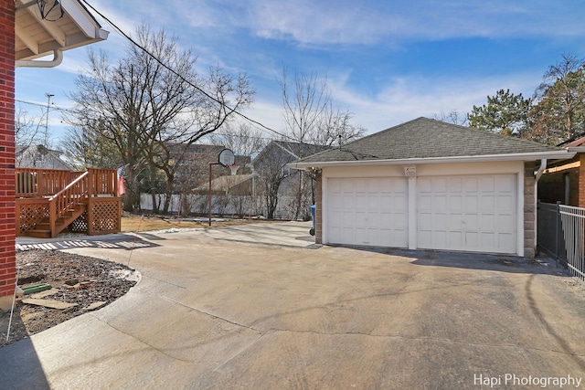 view of garage