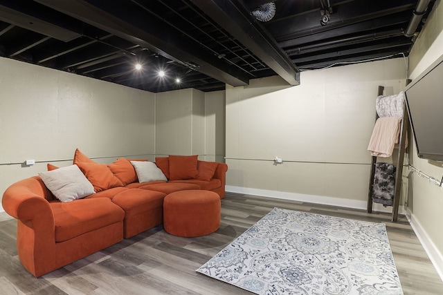 living room featuring wood-type flooring