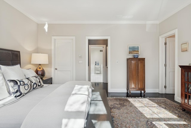 bedroom featuring ornamental molding