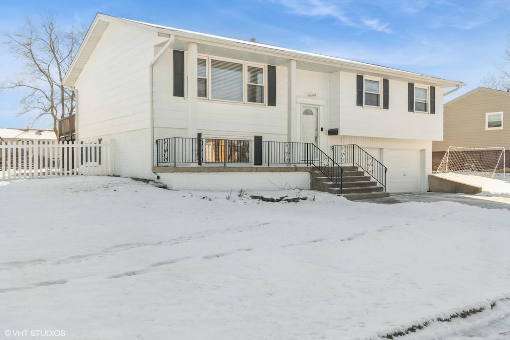 split foyer home with a garage