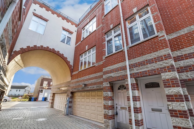 view of property featuring a garage