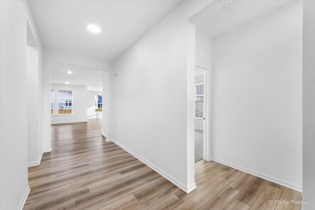 hallway featuring light hardwood / wood-style floors