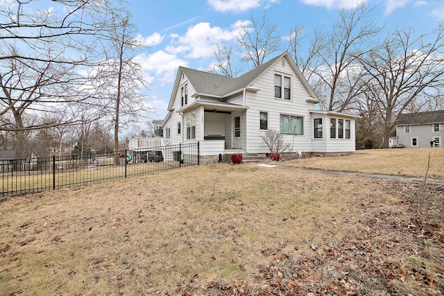 front facade with a front lawn