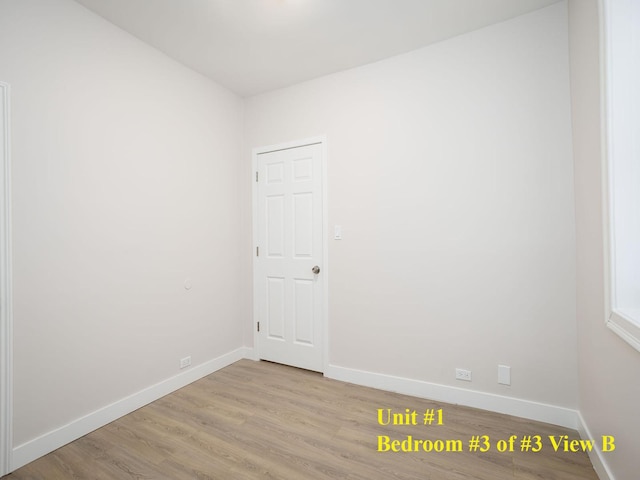 empty room featuring light wood-type flooring