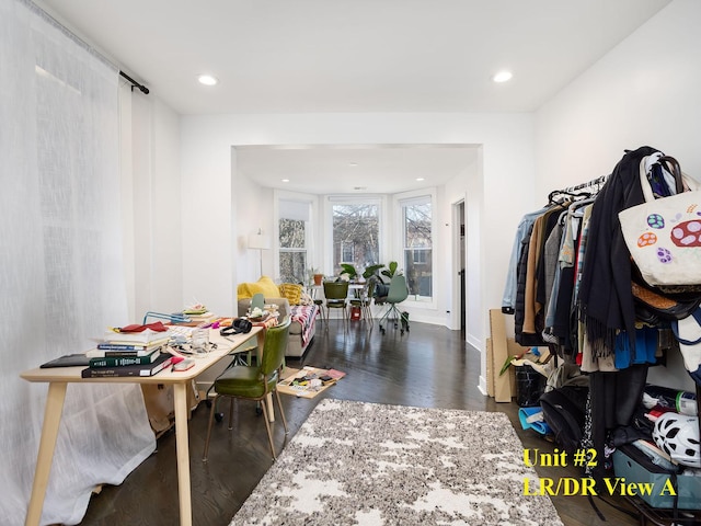 interior space featuring dark wood-type flooring