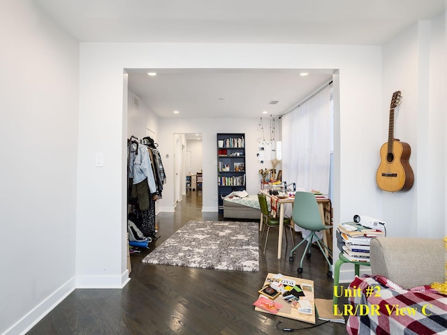 interior space featuring dark hardwood / wood-style flooring