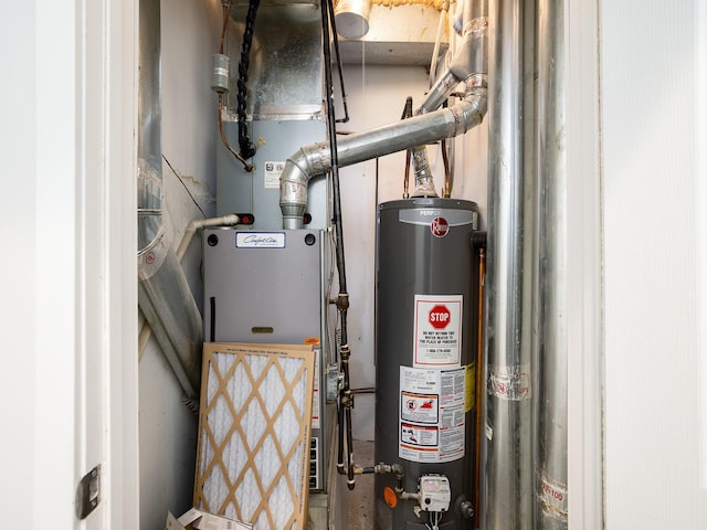 utilities featuring heating unit and water heater