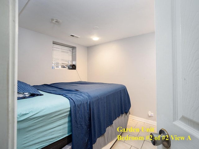 view of tiled bedroom