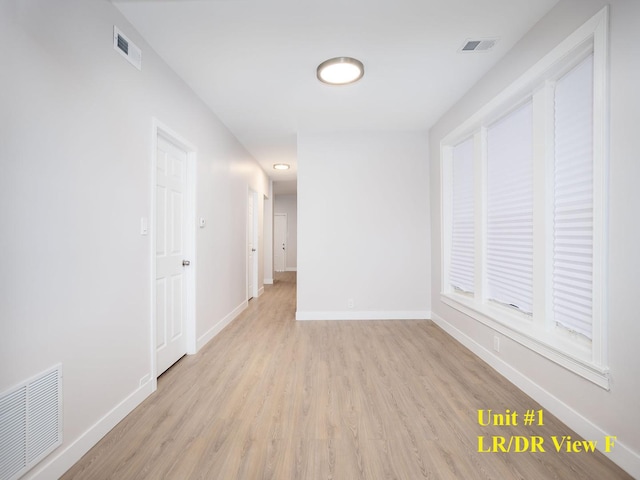 empty room featuring light hardwood / wood-style flooring