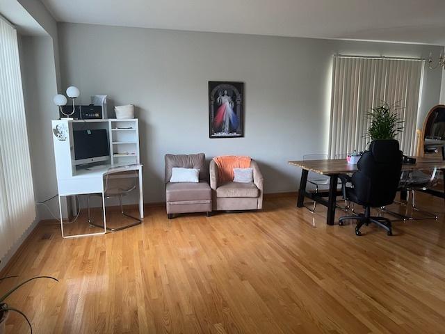 office area featuring light hardwood / wood-style floors