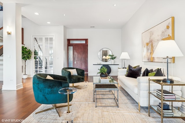 living room featuring hardwood / wood-style floors