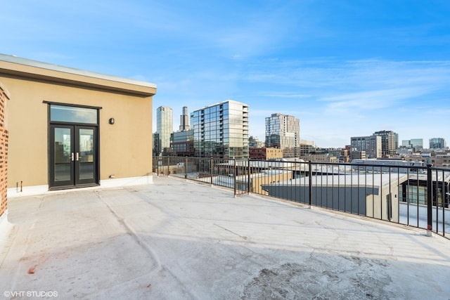 view of patio featuring a balcony