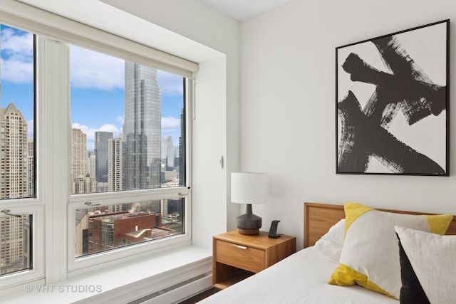 bedroom featuring a baseboard radiator