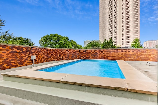 view of pool featuring a patio