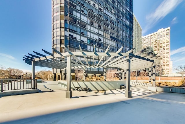 view of patio / terrace featuring a pergola