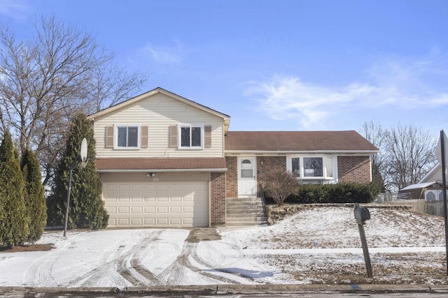 tri-level home with a garage