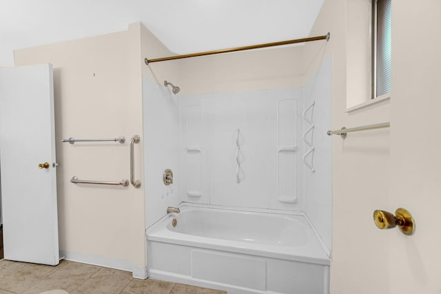 bathroom featuring shower / tub combination and tile patterned floors