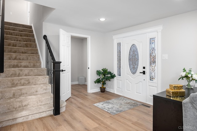 entryway featuring light hardwood / wood-style floors