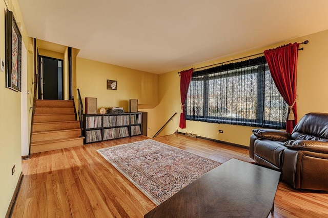 living room featuring hardwood / wood-style flooring