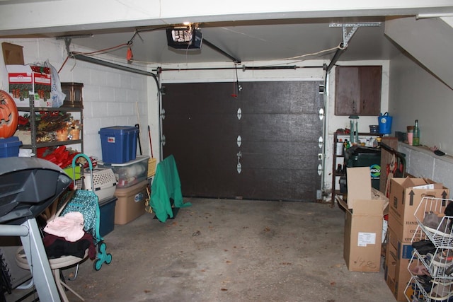 garage featuring a garage door opener