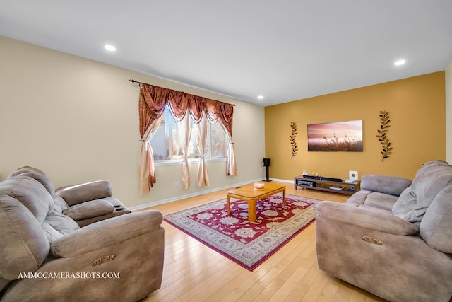 living room featuring light hardwood / wood-style floors