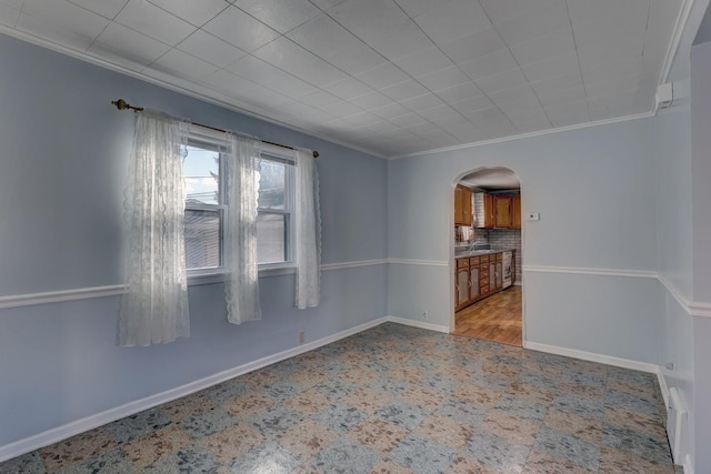 empty room with ornamental molding