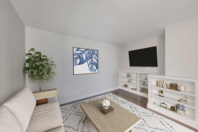 living room featuring hardwood / wood-style flooring