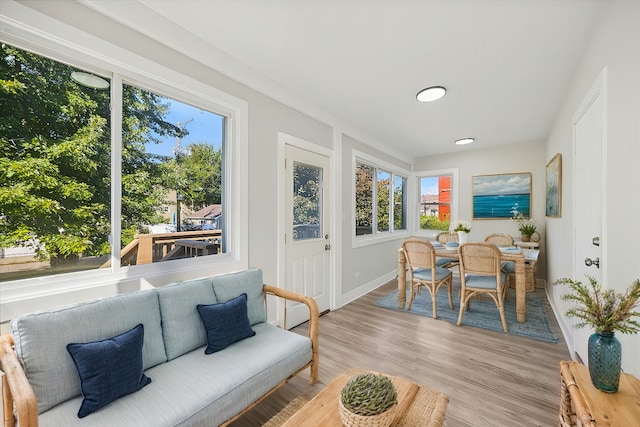 view of sunroom