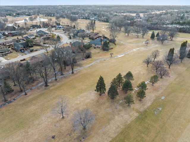 birds eye view of property featuring a rural view