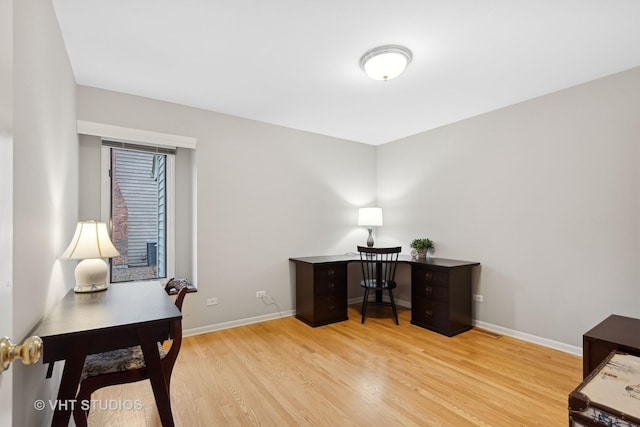 office featuring light hardwood / wood-style flooring