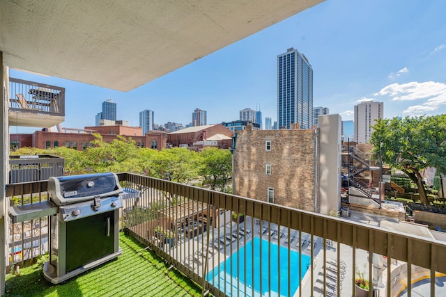 balcony with area for grilling